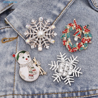 attachjob lindo broche de navidad atractivo imitación perla copo de nieve broche decoración para ropa