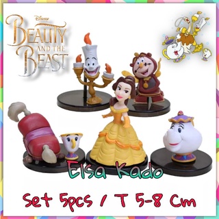 Wcf Beauty And The Beast figura Disney Princess Belle Set de 5 adornos para tartas