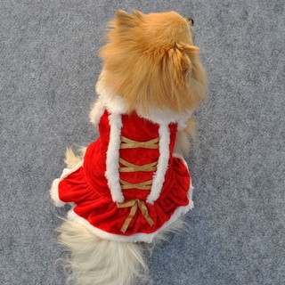 Vestido de mascota de moda falda de navidad perro falda gato oro cinta falda