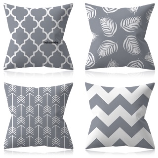 [Hei] Cushion Cover 45 x 45cm, a pack of 4 outdoor and indoor gray pillow cases M581X