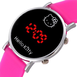 YL🔥Stock listo🔥Relojes digitales hombres mujeres Casual banda de silicona LED reloj deportivo de dibujos animados Hello Kitty moda niños reloj Digital estudiante