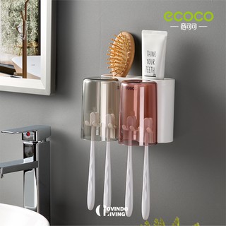 Ecoco - estante para cepillo de dientes y taza acrílica doble - E1924