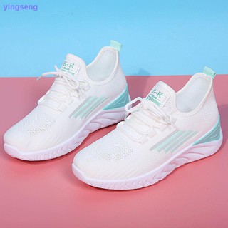 2021 verano nuevo vuelo tejido zapatos deportivos de encaje de encaje transpirable zapatos de estudiante zapatos blancos zapatos de las mujeres s zapatos