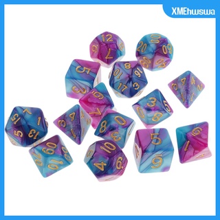 [XMEHWSWA] 14Pcs Polyhedral Dice, Game Dice for RPG Dungeons and Dragons DND RPG MTG D20 D12 D10 D8 D6 D4 Table Game