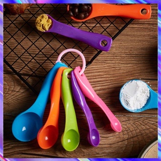 <lvv> 5 pzs/juego de tazas medidoras de plástico coloridas para hornear pasteles de azúcar