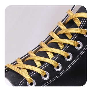 al tipo plano top metálico poliéster cordones de zapatos de las mujeres de los hombres de la zapatilla de deporte 2021 negro dorado astilla de alta calidad cordón