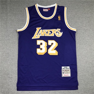 Camiseta Retro Nba sin mangas para hombre/camiseta mágica de 32 mágicas Los Angeles Lakers