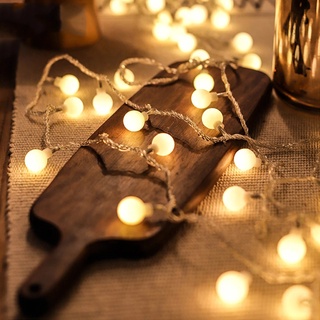 Navidad 10 LED cadena redonda bola Blubs fiesta lámpara luces de hadas