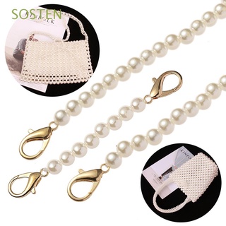 SOSTEN Fashion Bags Handbag Handles Pearl Belt DIY purse Replacement Pearl Strap Accessories Shoulder Bag Straps High Quality 14 Sizes Long Beaded Chain