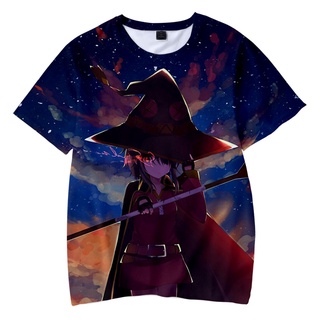 Kid Anime Konosuba Impreso Camiseta Megumin Streetwear T Harajuku Tees