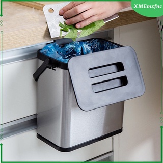 [XMEMXFNC] Bote de basura colgante para puerta de cocina de 4L con tapa sellada debajo del fregadero Bote de basura Cesto de basura
