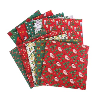 10x Cotton Fabric Cloth Patchwork for Sewing Quilting Crafts Christmas Decor (1)
