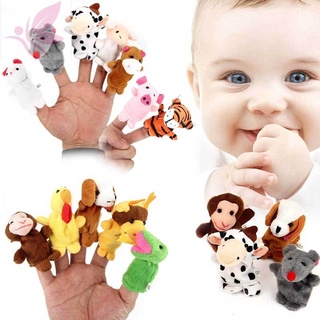 Ft-cod 12 piezas de terciopelo pequeño Animal en jardín historias de bebé ayudante marionetas juguetes conjunto de navidad para niños