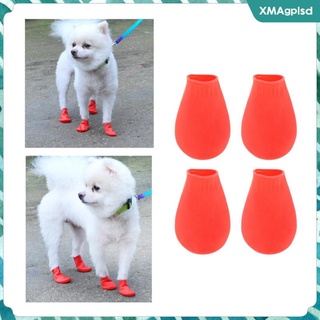 [xmagplsd] 2 piezas de perro de protección de pata de perro zapatos de perro calcetines de goma perro botas impermeable zapatos de lluvia zapatos de nieve perro antideslizante calcetines para