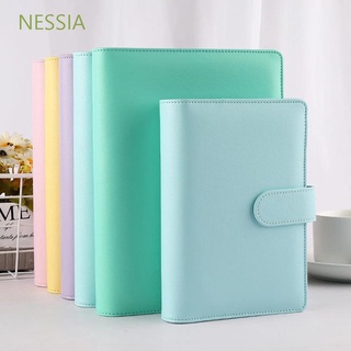 NESSIA Stationery Binder Cover Journal Loose-Leaf Cover Notebook Cover A6/A5 DIY Refillable Ring Binder School Supplies PU Leather Notepad Cover/Multicolor