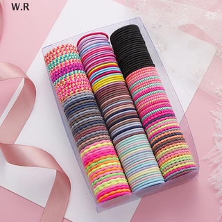 [w.r] 50 pzs bandas elásticas coloridas para el pelo de cola de caballo/banda de goma para niñas