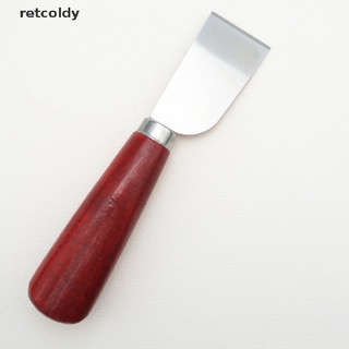 [retc] 1 pieza de acero inoxidable cuchillo de corte de cuero herramienta artesanal con mango de madera m2