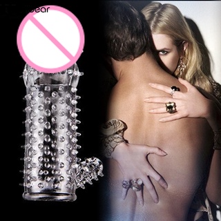Reutilizable cubierta completa del pene manga anillo Delay elasticidad condones para sexo adulto hombres (2)
