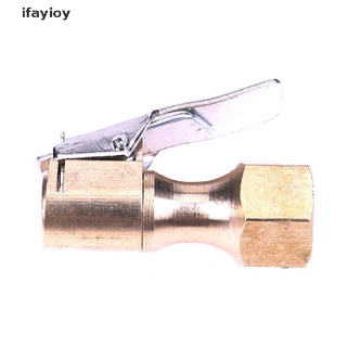 ifayioy latón recto inflador de neumáticos de coche válvula vástago conector chuck de aire bloqueo en clip oro mx (5)