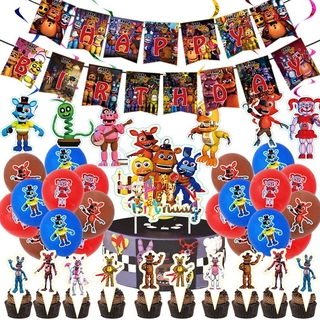 Game Five Nights At Freddy's FNAF Birthday Party Decor Supplies Set Banner Balloon Cake Topper Decoration