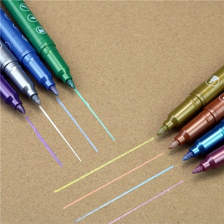 Juego de Marcadores Color Metálico de 8 Colores, Bolígrafo Lavable Brillante