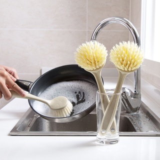 Mango largo olla platos cepillo de lavado fregadero cocina encimera herramienta de limpieza (1)