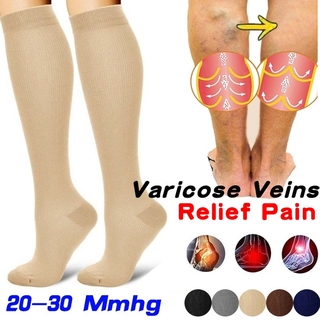 1 par de calcetines largos de compresión unisex para mujeres/hombres/varices de presión/alivio de piernas/dolor de rodilla/medias altas s-xxxl