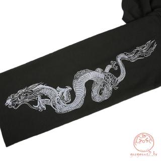 POP mulheres Dragon Print Long Sleeve Tops Autumn (9)