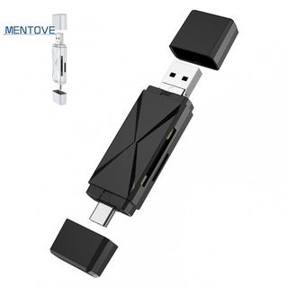 mentove 4 in 1 USB 2.0 High Speed 2 Slots OTG Micro-SD/TF Card Reader Adapter for Phone