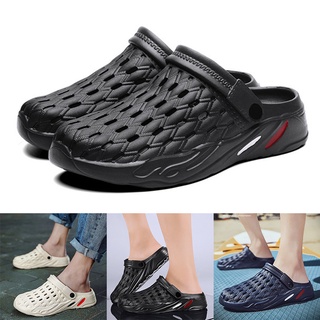 Los hombres zapatillas agujero zapatos de verano sandalias al aire libre sandalias hogar medio-Drag zapatos de playa Durable y cómodo