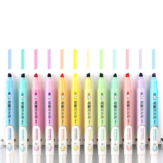 Rotuladores borrables de 6 colores Pastel/marcadores de doble punta fluorescentes para arte/dibujo/marcación/escuela/oficina/papelería