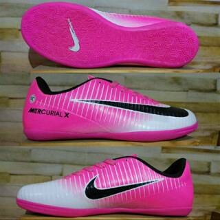 Nike Mercurial blanco rosa Futsal zapatos