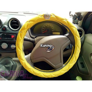 Crown - funda para volante de coche, color amarillo