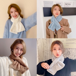Bufanda de mujer Otoño e Invierno linda chica versátil estilo coreano moda terciopelo Imitación Piel de conejo bufanda de estudiante engrosada caliente
