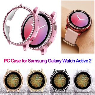 Duro PC Smart Watch Protector caso de lujo diamante reloj cubierta parachoques Shell para Samsung Galaxy Watch Active 2 40 44 mm
