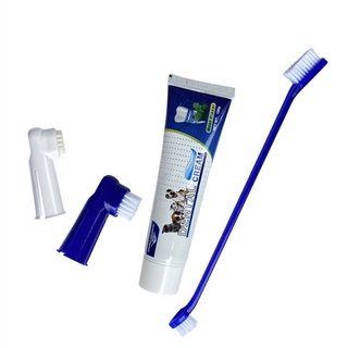 BEBETTFORM 4pcs Kit de limpieza dental para mascotas Cepillo de dientes para mascotas Herramienta de limpieza de dientes para perros Juego de pasta de dientes para mascotas Cepillo de dientes para perros Cepillo de dientes para mascotas (3)