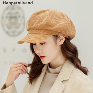 [happytoliveod] sombrero de boina de pana de color sólido retro boina vintage octagonal gorra marinero sombrero [caliente]