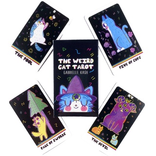 the weird cat tarot deck ocio fiesta juego de mesa fortune-telling prophecy oracle cards
