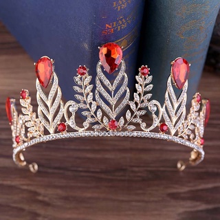 Tiara Nupcial Corona Diamantes De Imitación Hojas Desfile Boda Accesorios Para El Cabello Novia Diadema