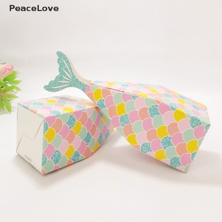 10pcs cola de sirena de papel caramelo caja de regalo bolsas de palomitas cajas de niños pequeña sirena. (5)