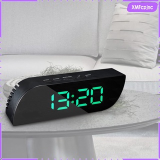 [xmfcpjnc] reloj despertador digital, pantalla grande led espejo electrónico relojes, con snooze, 12/24h, 2 brillo ajustable, para dormitorio