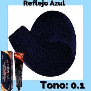 Color Tech Tinte Permanente Tono Cromo 0.1 Azul Reflejo Cenizo Tubo 90g Incluye Peroxido 20vol135ml