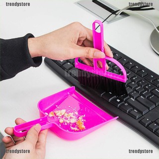 trendystore Mini escoba juego de cepillos de limpieza suave barredora de mano sartén de polvo para teclado