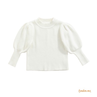 KidsW-Infant Solid Color Sweater, Baby Girls Autumn & Winter Puff Sleeve Half