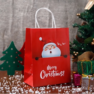 Bolsas de navidad de papel Kraft bolsa de papel Kraft decoración del hogar bolsa de mano encantadora bolsa de caramelo ambiental