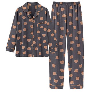 Productos al contado Traje Pareja Pijamas Mujer Primavera Y Otoño Mangas Largas Pantalones Pantalones De Algodón 2021 Hombres de alta gama Hombre Otoño Servicio de Hogar Solloy Traje (3)