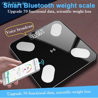 Balanza electrónica inteligente Bluetooth pantalla Digital carga USB básculas de grasa corporal