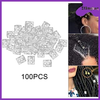 100Pcs Multi Color Dirty Hair Extension Buckles, Dreadlock Braid Rings Beads, Decoration Clips for Braiding Hair