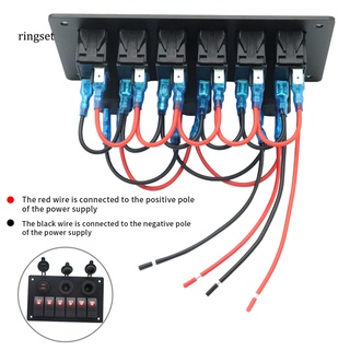 [Re] Panel de interruptor de aluminio ligero 6 pandillas de larga duración interruptor de interruptor de Panel de retroiluminación para barco (3)