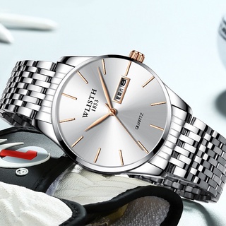 wallis reloj de negocios de negocios nuevo impermeable reloj de cuarzo reloj de los hombres de la banda de acero reloj de los hombres